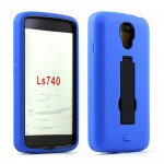 Wholesale LG Volt LS740 Armor Hybrid Stand Case (Blue Black)